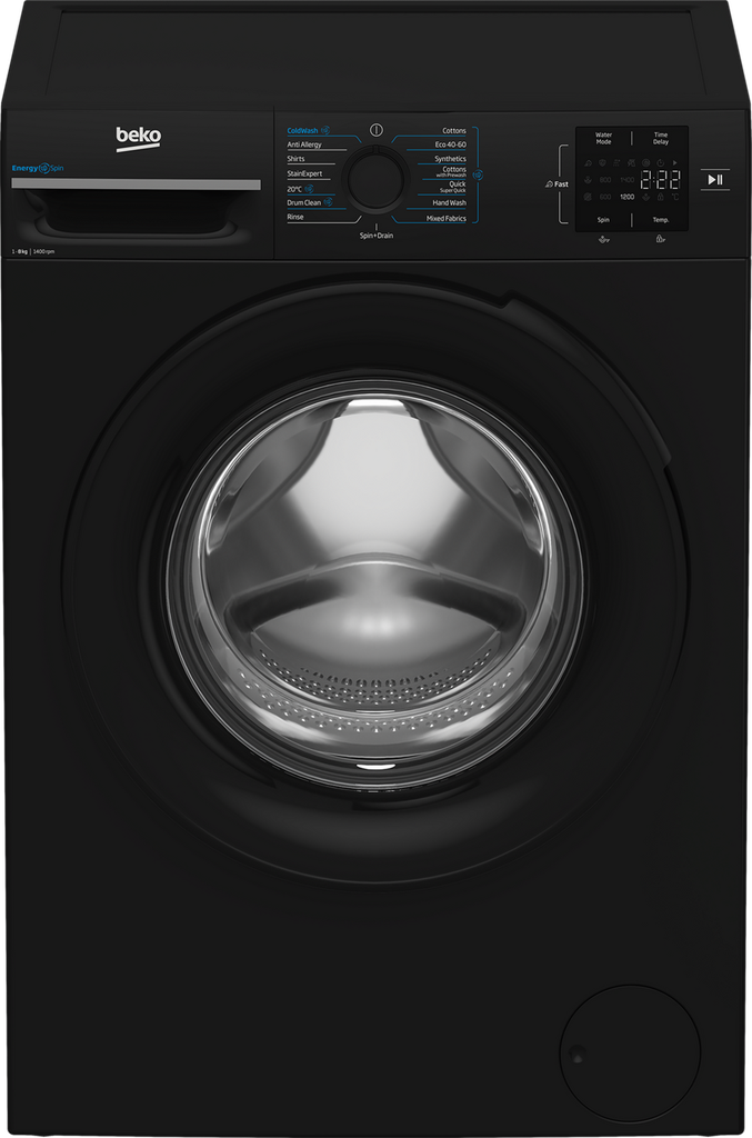 Beko BMN3WT3841B 8kg 1400 Spin Washing Machine - Black