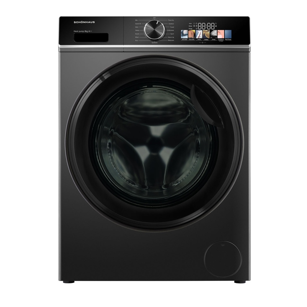 [TDSHF018A3G] Schonhaus TDSHF018A3G 8kg Heat Pump Tumble Dryer - Graphite
