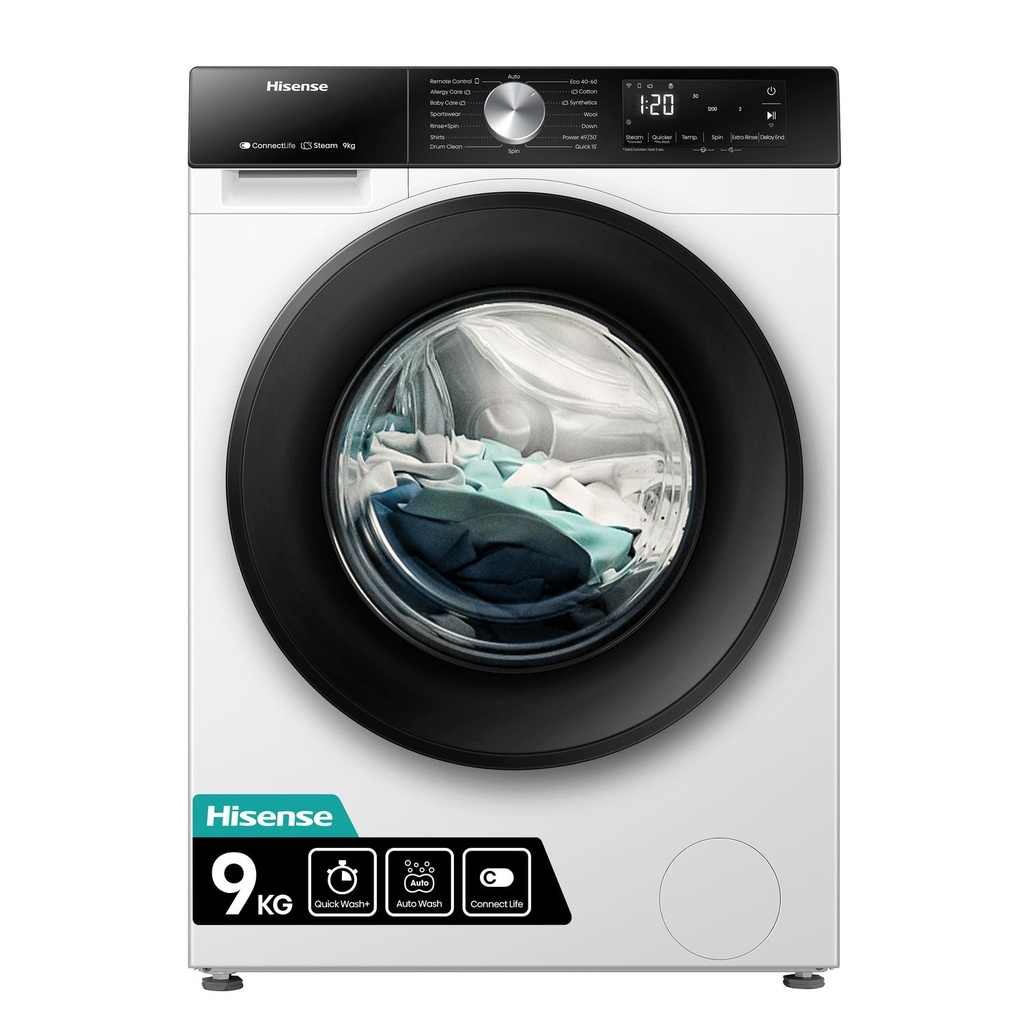 [WF3S9043BW3] Hisense WF3S9043BW3 9kg 1400 Spin Washing Machine - White