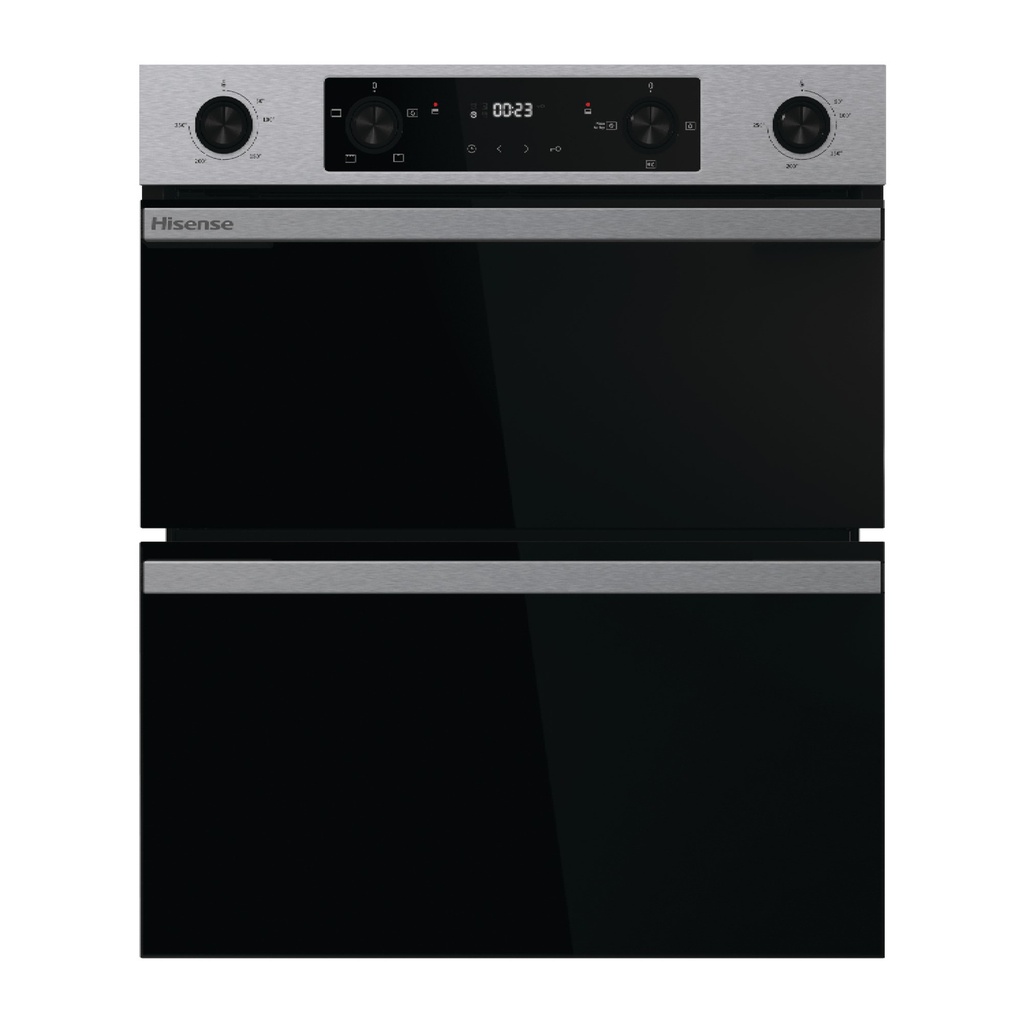[BUD714221CX] Hisense BUD714221CX 594cm Built Under Electric Double Oven - Black & Stainless Steel