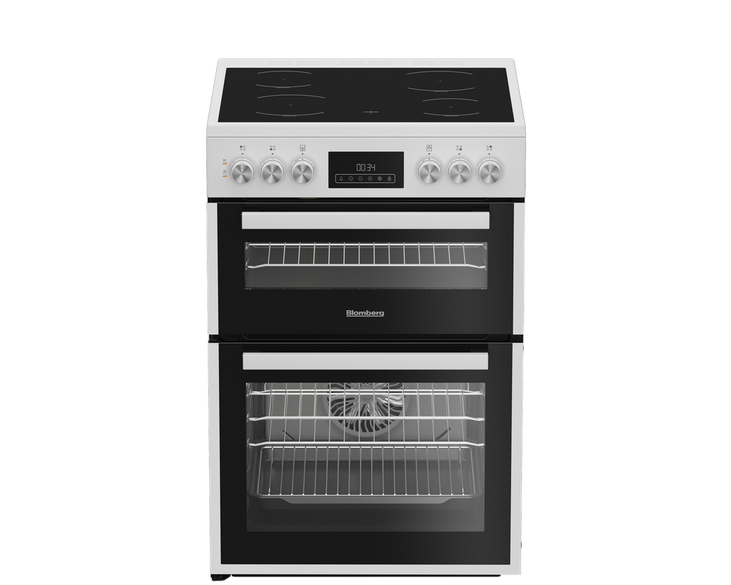 [HKRN651W] Blomberg HKRN651W 60cm Double Oven Electric Cooker with Vitroceramic Hob - White