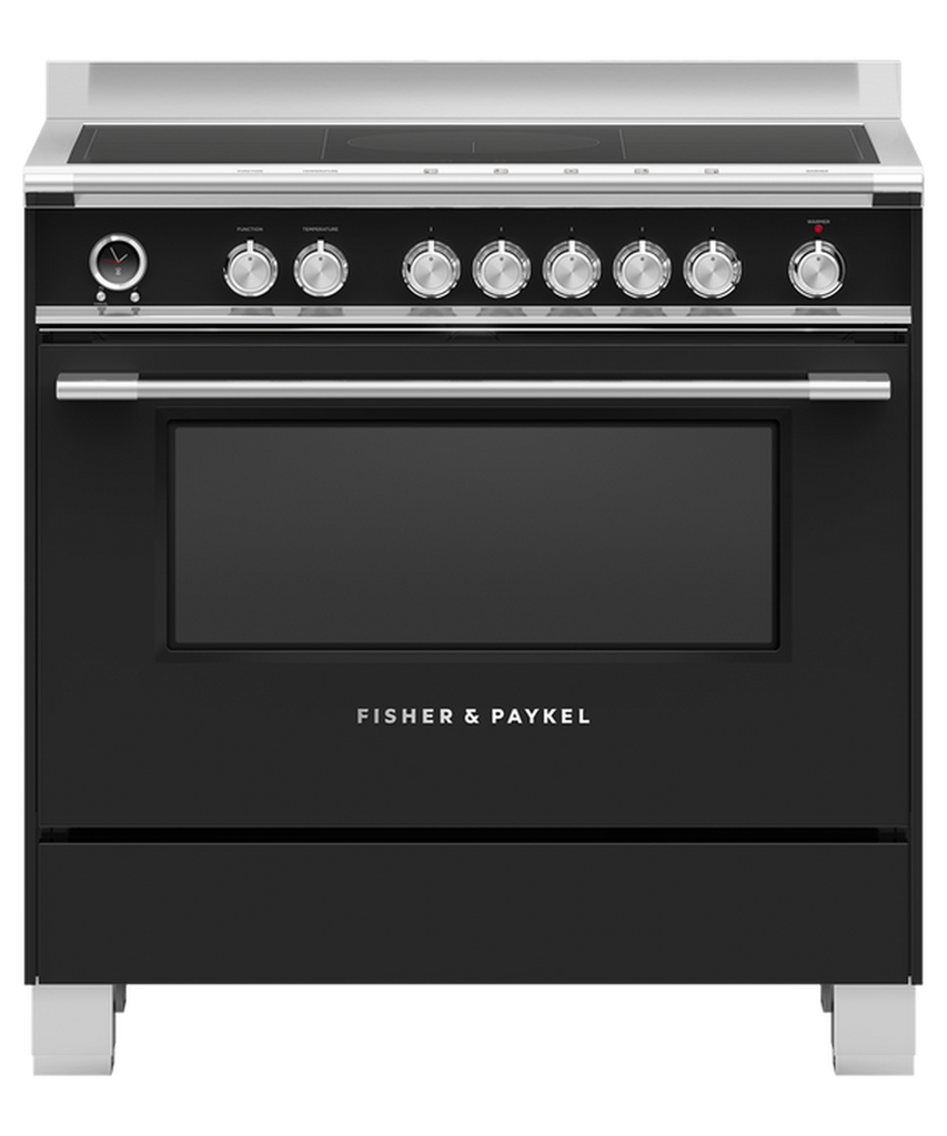 Fisher & Paykel OR90SCI6B1 90cm 5 Zone Induction Pyrolytic Cooker - Black