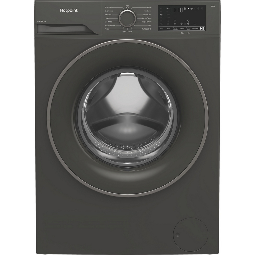 Hotpoint H101GANTISTAIN 10kg 1400 Spin Washing Machine with PetHairCare - Graphite
