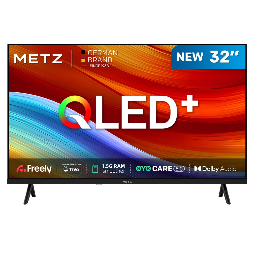 Metz 32MQH6800ZUK 32" Metz HD Smart QLED TV with Freely Power by Tivo - Black