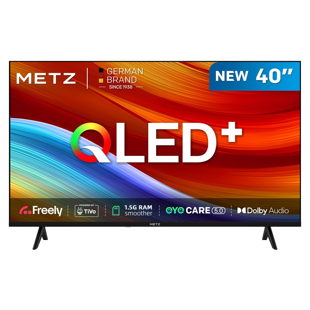 Metz 40MQH6800ZUK 40" HD Smart QLED TV with Freely Power by Tivo - Black