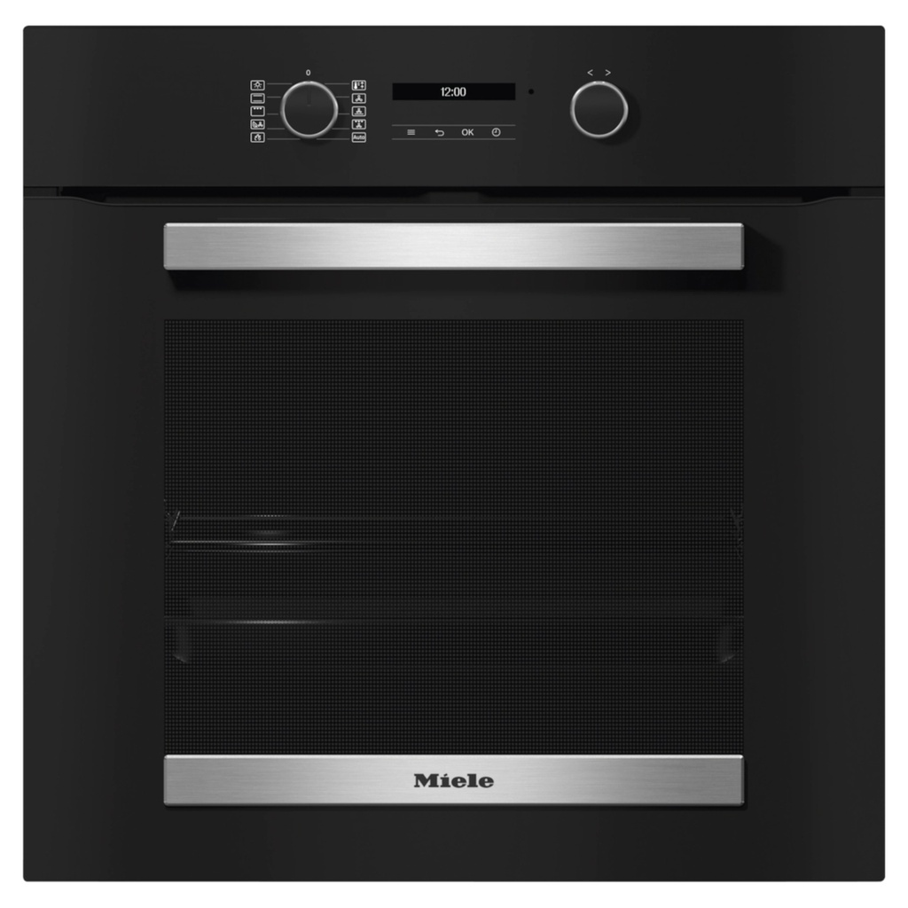 Miele H 2465 BP 59.5cm Built In Electric Single Oven - Black & Stainless Steel