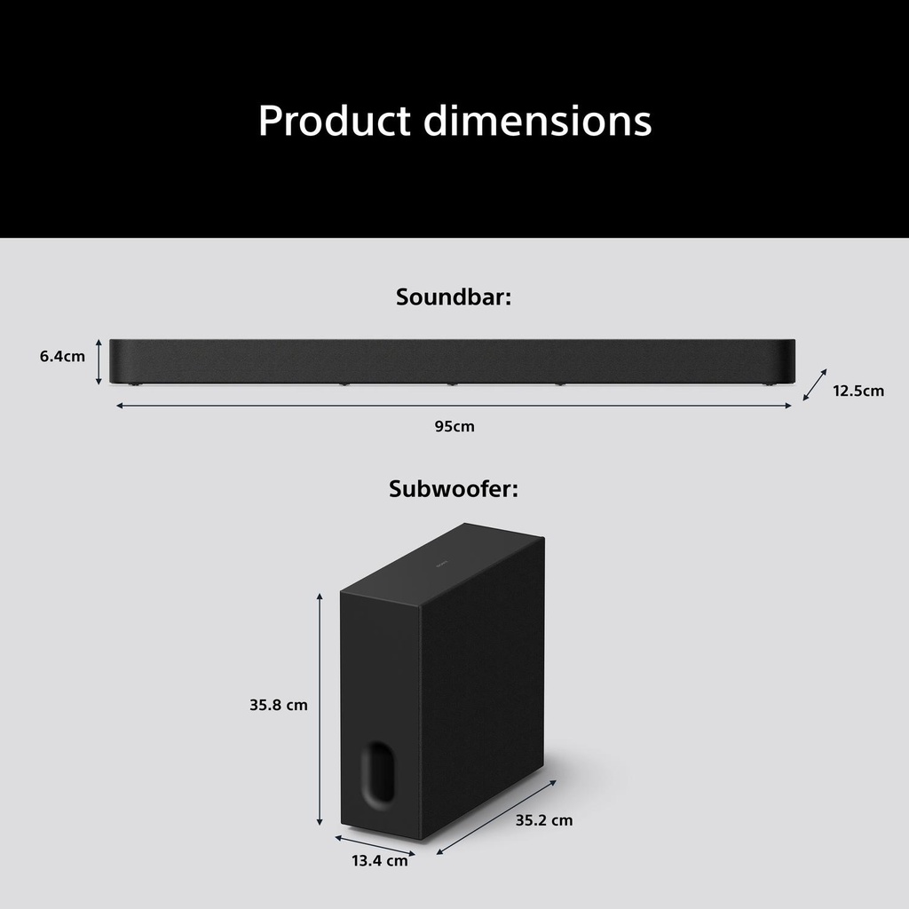 Sony HTA7100KIT.CEK BRAVIA Theatre Bar 7 + S 5.1.2ch Dolby Atmos Soundbar with SASW7 100W Subwoofer - Black