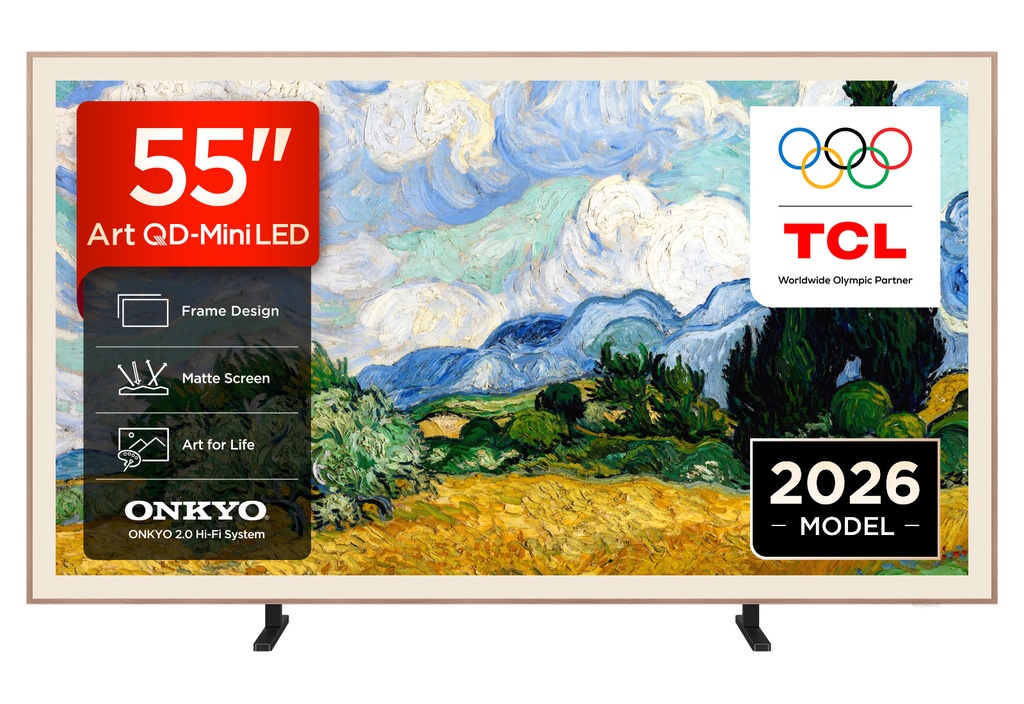 TCL 55A400 PRO-UK 55" 4K Ultra HD QD-MINI LED AI Art TV - Black