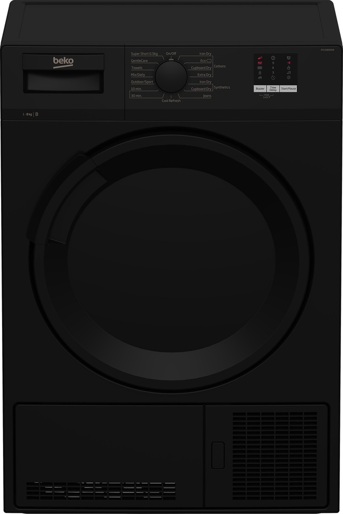 Beko DTLCE80051B 8kg Condenser Tumble Dryer with Sensor Programmes - Black