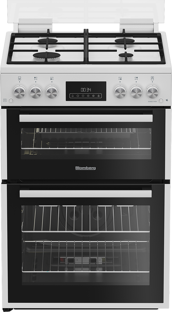 [GGRN655W] Blomberg GGRN655W 60cm Double Oven Gas Cooker with Gas Hob - White