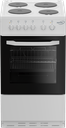 Zenith ZE503W 50cm Electric Single Oven with solid plate - hob White