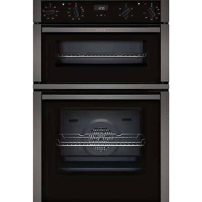 NEFF U1ACE2HG0B 59.4cm Built In Electric Double Oven - Black with Graphite Trim