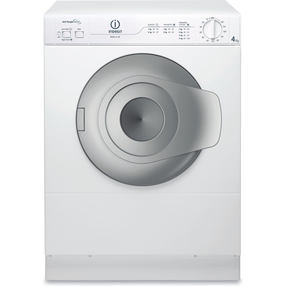 Indesit NIS41V 4kg Vented Tumble Dryer - White with Graphite Door 