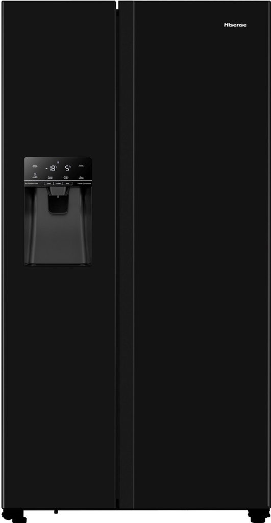 Hisense RS694N4TBE 91cm American Style Fridge Freezer - Black