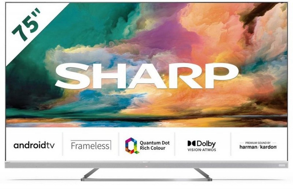 Sharp 4T-C75EQ4KM2AG 75" 4K UHD Frameless Quantum Dot Android TV