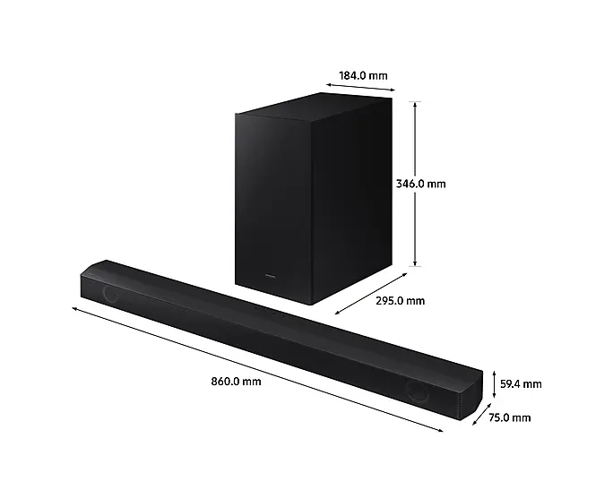 Samsung HW_B530XU Wireless Soundbar with Subwoofer and game mode - Black 