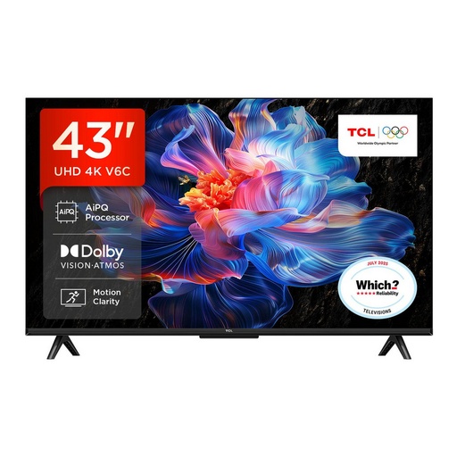 [43V6C-UK] TCL 43V6C-UK 43" 4K Direct LED HDR Google TV
