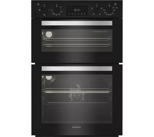 [DIH10DB] Hotpoint DIH 10D B 59.4cm Built In Electric Fan Double Oven - Black