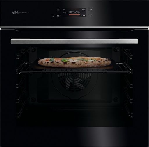[GX7PB63FSB] AEG GX7PB63FSB 59.6cm Built In Electric Single Oven - Gloss Black with Steel Trim