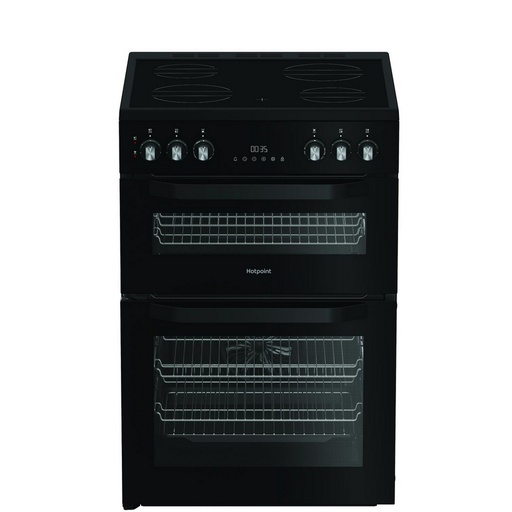 [HDE6VDC2B1] Hotpoint HDE6VDC2B1 60cm Double Oven Electric Cooker with Ceramic Hob - Black