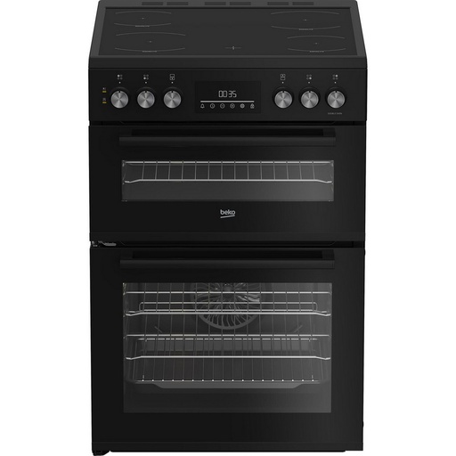 [EDC6731K] Beko EDC6731K 60cm Double Oven Electric Cooker with Vitroceramic Hob - Black