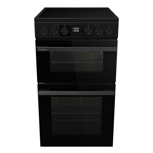 [HDCEC5C10B] Hisense HDCEC5C10B 50cm Double Oven Electric Cooker with Ceramic Hob - Black