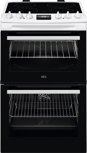 [CCX1530ACW] AEG CCX1530ACW 55cm Double Oven Electric Cooker with Ceramic Hob - White