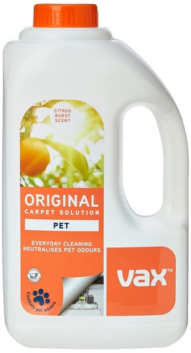 [1-9-142054] VAX 1-9-142054 Original Pet Carpet Cleaning Solution 1.5L, Citrus burst scent - White