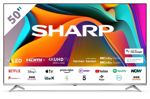 [4T-C50FP1KL2AB] Sharp 4T-C50FP1KL2AB 50" 4K UHD Android Smart TV