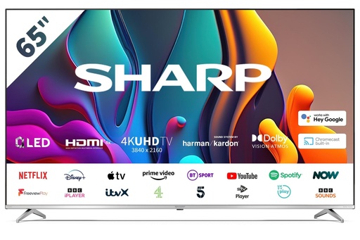[4T-C65FP2KL2AB] Sharp 4T-C65FP2KL2AB 65" 4K Ultra HD Android Smart TV